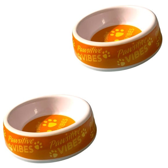 Greenbrier Kennel Club Other - NWT 2 Greenbrier Kennel Club Printed Melamine Orange Pet Bowls” Pawsitive Vibes